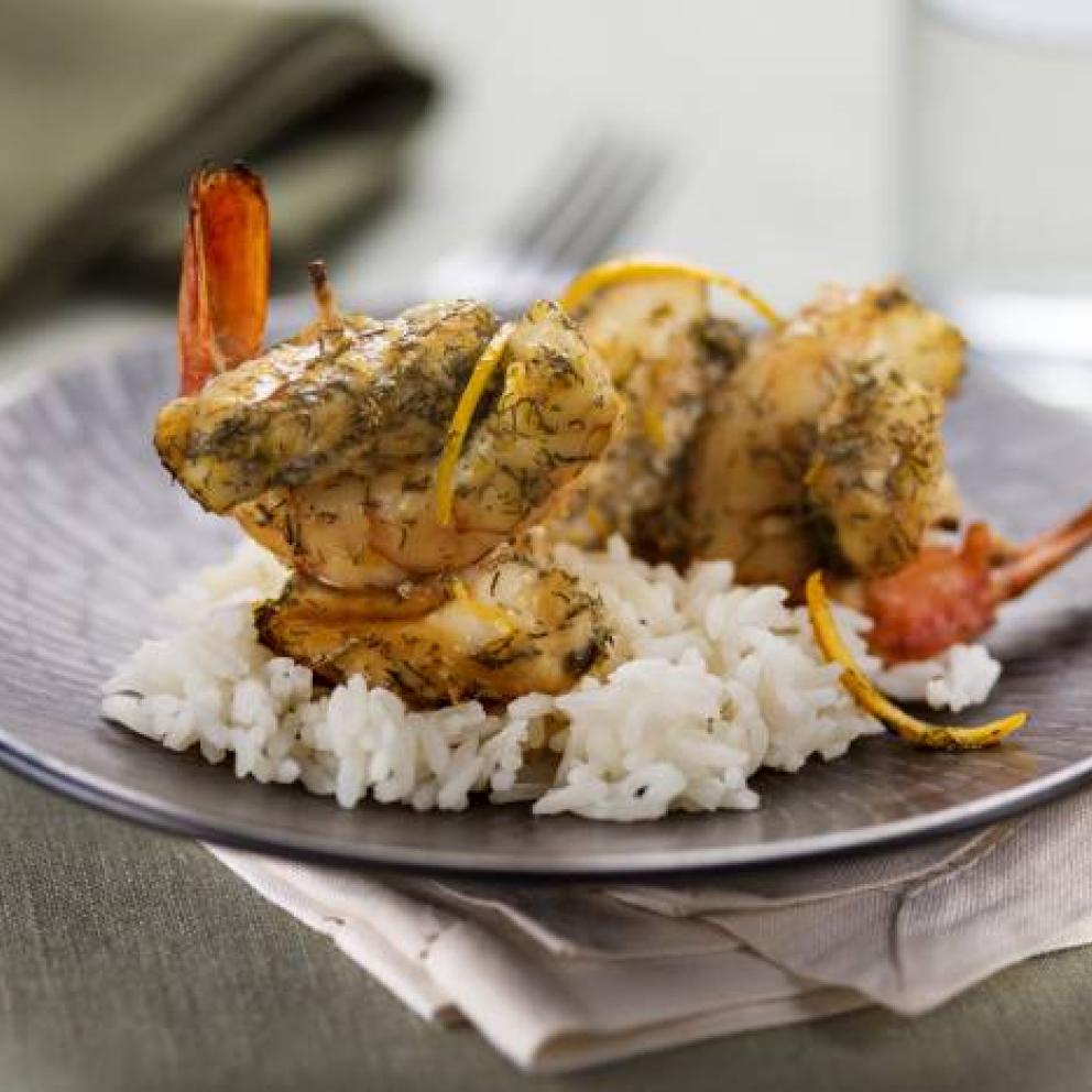 Spiedini di pesce al forno