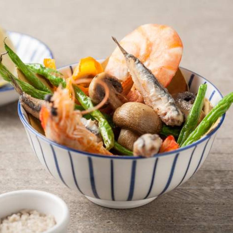 Fritto misto di pesce e verdure