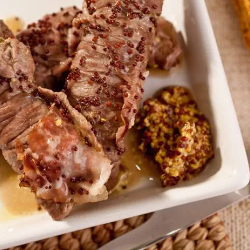 Involtini di vitello alla senape