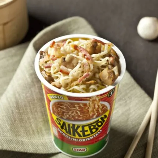 Saikebon Manzo con funghi e pancetta