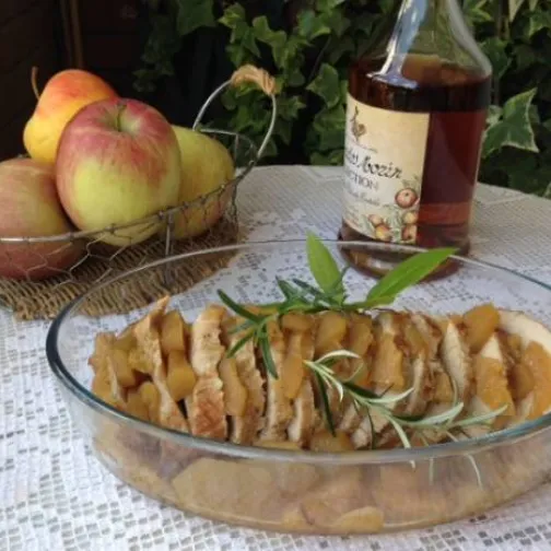 Arrosto di vitello con mele e calvados