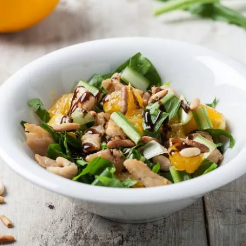 Insalatina puntarelle, arance, tacchino