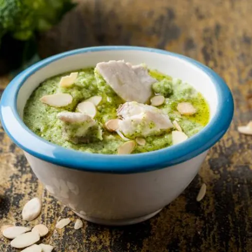 Crema di broccoli e rana pescatrice