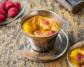 Crème brûlée con lamponi